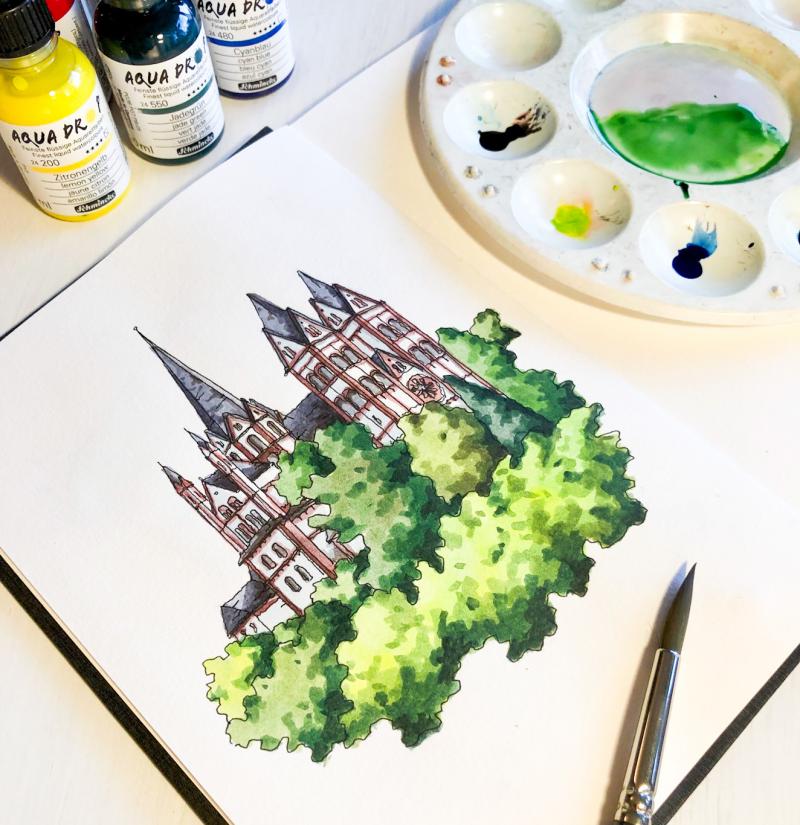 Maltechniken fürs Urban Sketching live erleben
