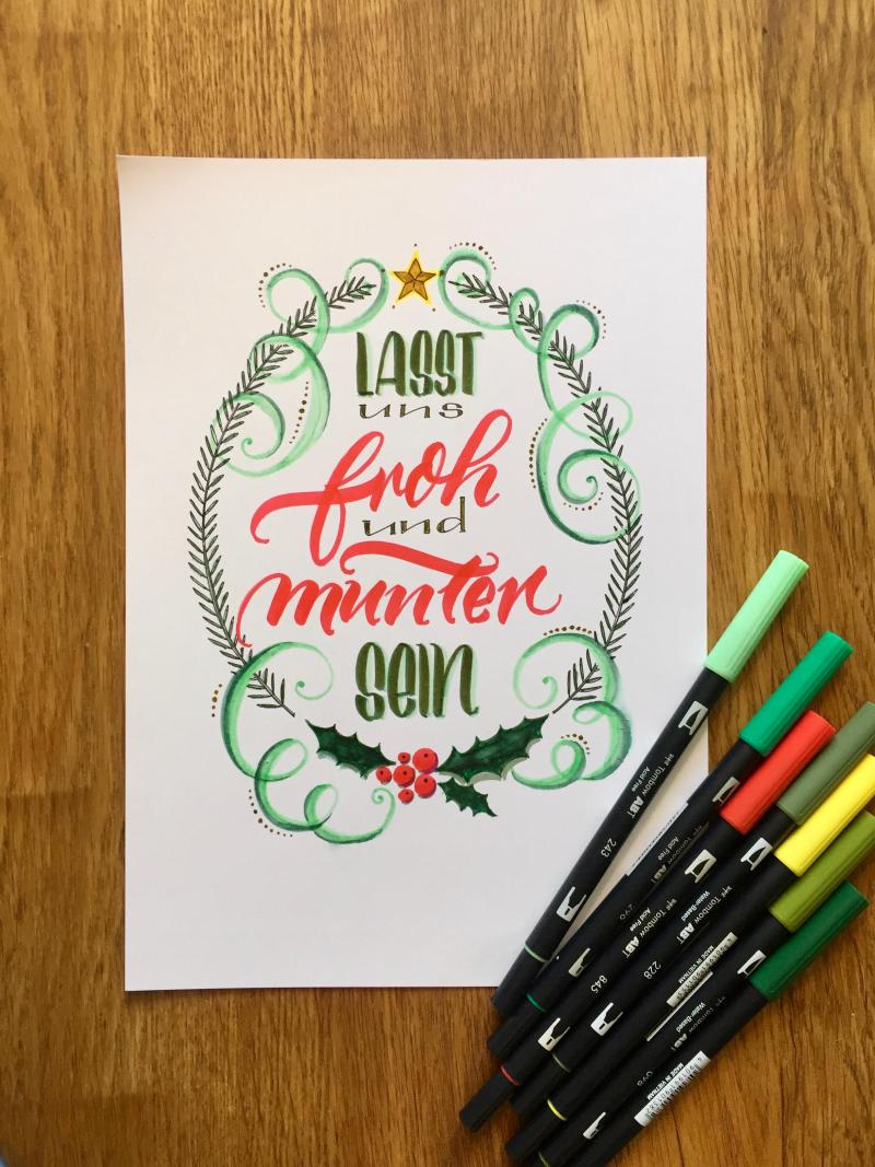 Weihnachts-Aqua-Lettering