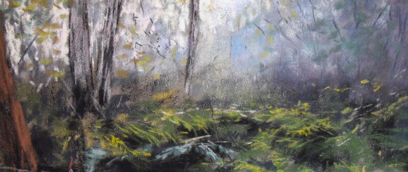 Mystischer Wald in Pastell