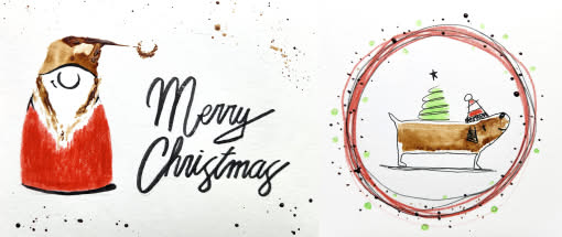 After Work: Malen mit Kaffee - Weihnachtskarten