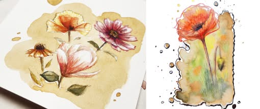 After Work: Malen mit Kaffee - Blumen
