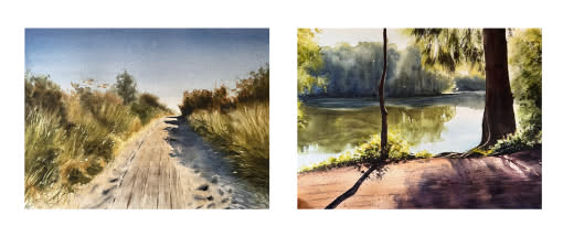 After Work: Atmosphärische Aquarell-Landschaften nach Fotovorlage