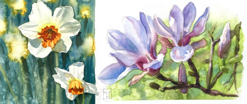 After Work: Ganz einfach den Frühling aquarellieren