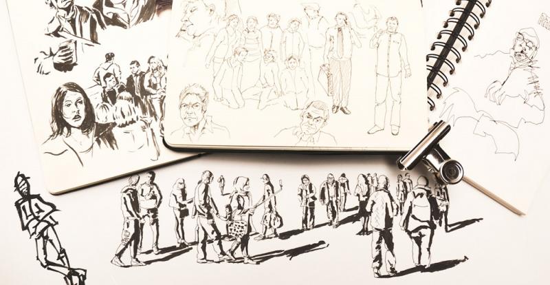 Menschen skizzieren - bringen Sie Atmosphäre in Ihre Urban Sketches