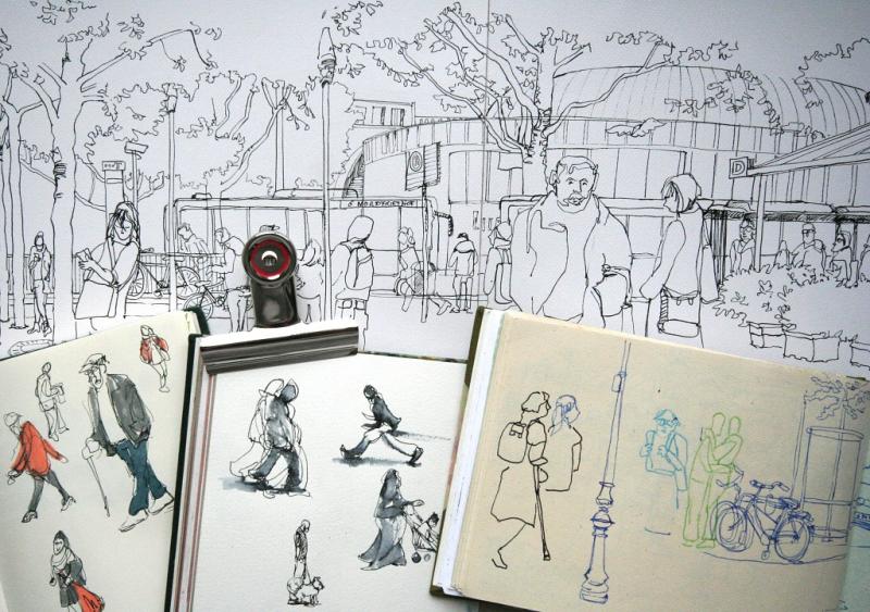Urban Sketching - Menschen in ihrer Umgebung