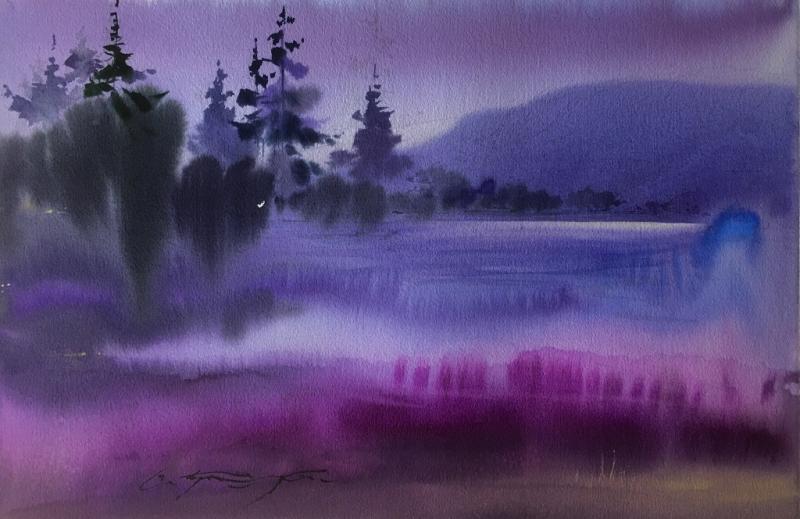 Die Grenze zwischen Abstraktion und Realität: Aquarellmalerei Nass-in-Nass