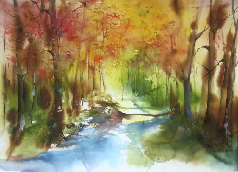 Farbstarke Landschaften in Aquarell