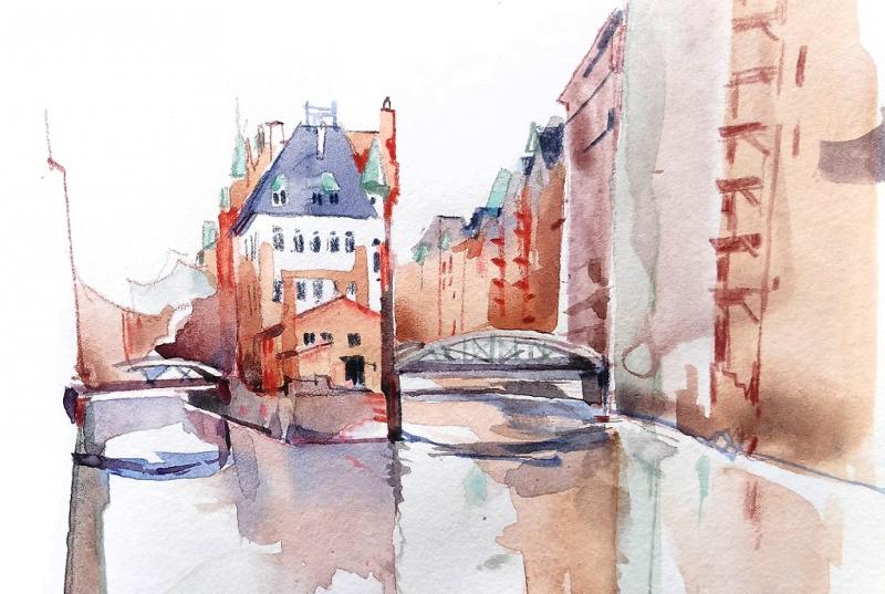 Im Fluß - Schnelle Aquarellskizzen vor Ort