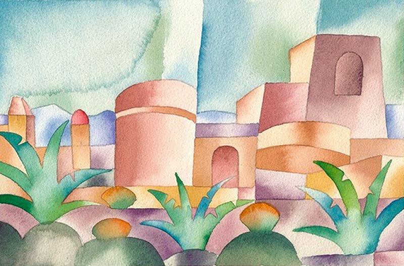 Landschaft im Licht - Farbverläufe in Aquarell