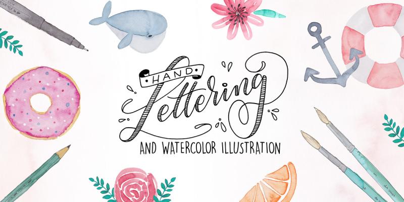 Handlettering und Watercolor Illustrationen