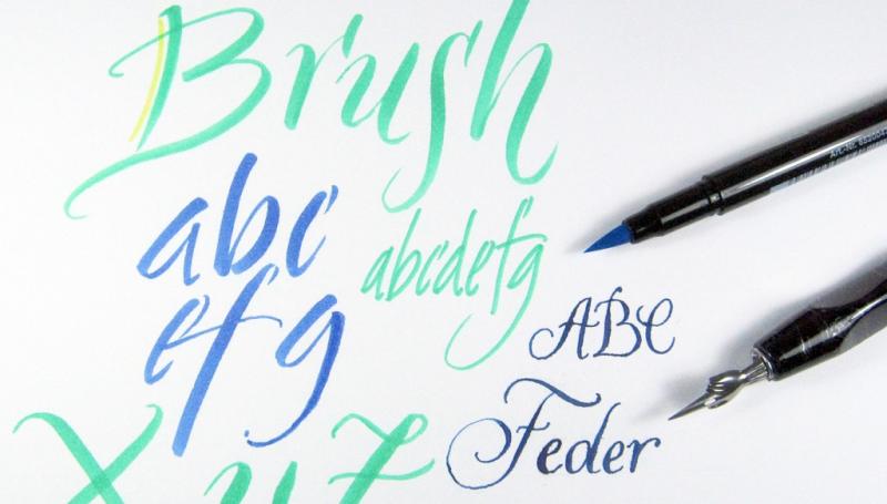 Kalligrafie und Handlettering mit Brushpen und Spitzfeder