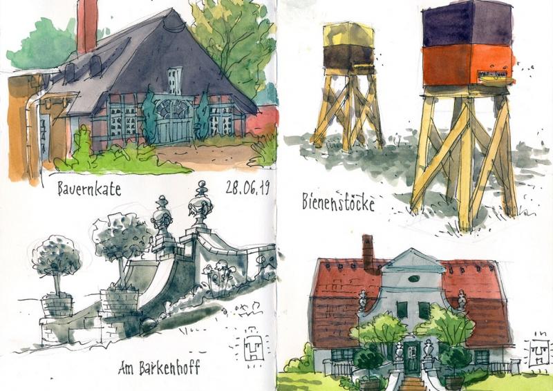 Unterwegs mit dem Skizzenbuch: Kontur trifft Farbe